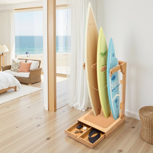 suporte de prancha de surf no quarto