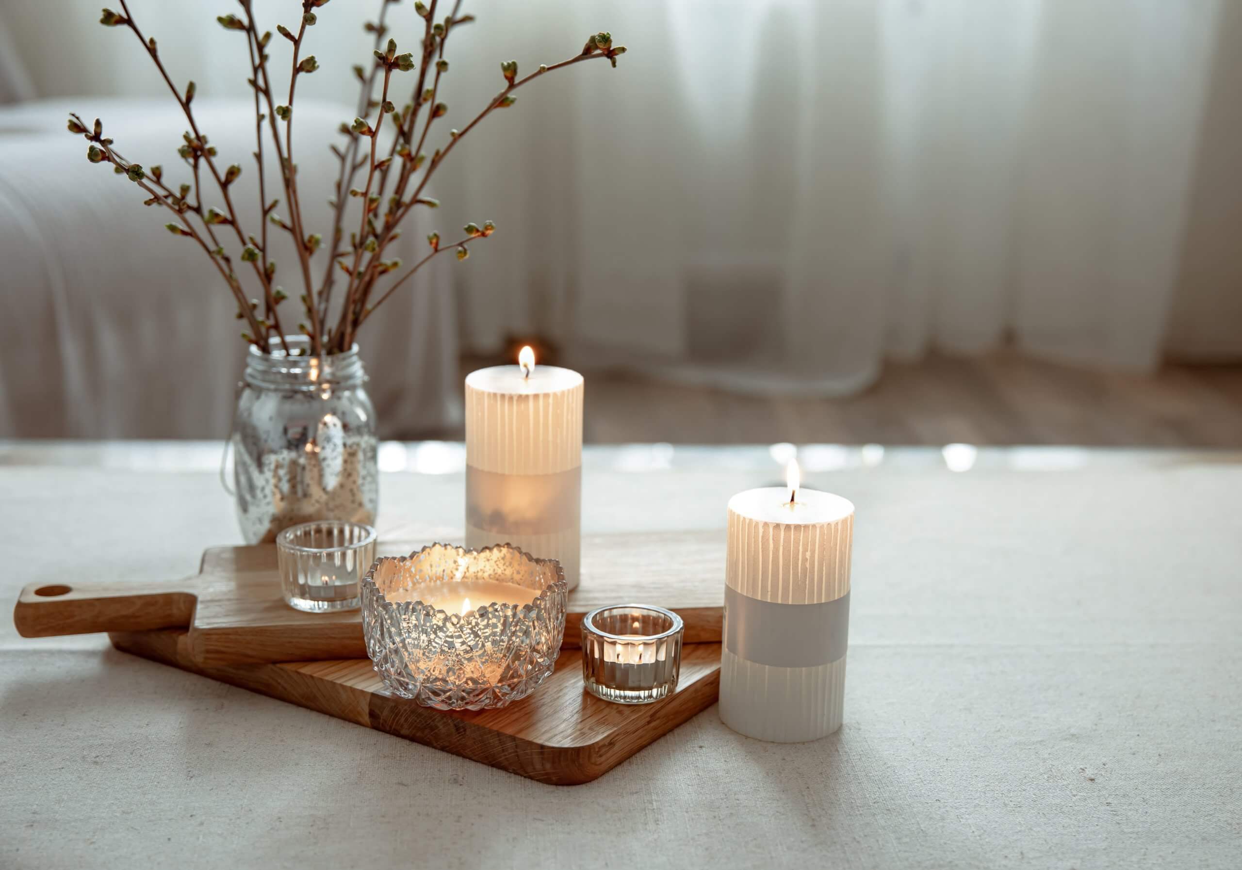 velas decorativas no quarto